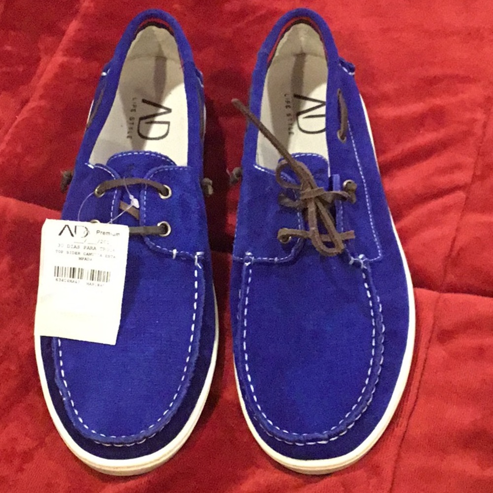 Blue Suede boat style shoes